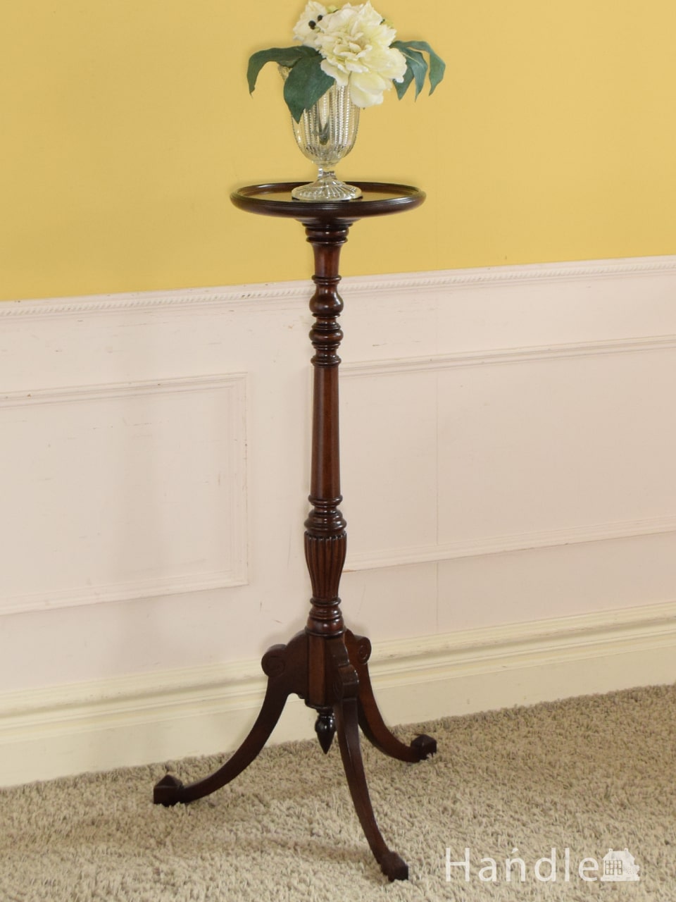 イギリスから届いた美しい花台、アンティークのプラントスタンド(q