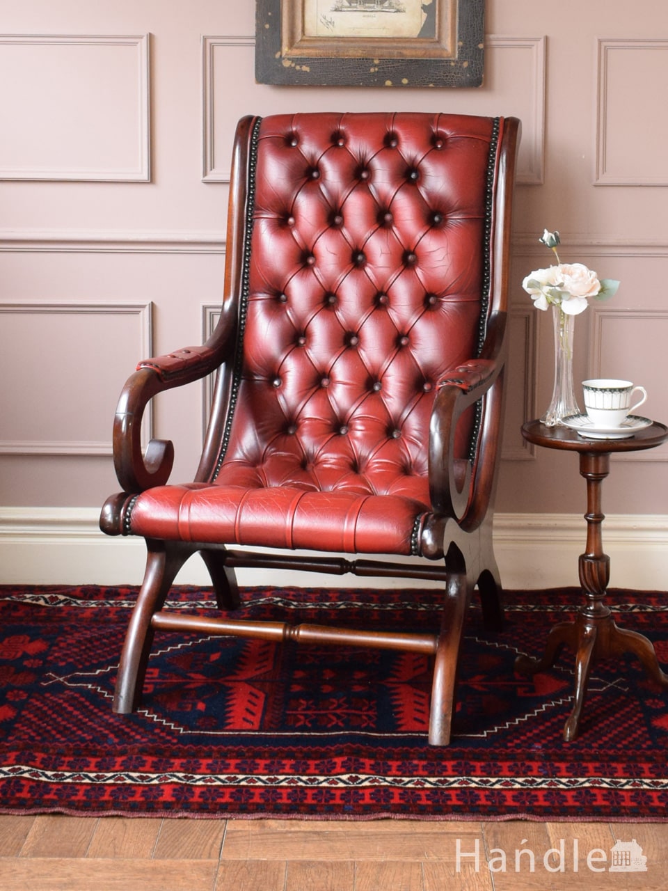 英国で見つけたアンティークチェスターフィールドのラウンジチェア(k