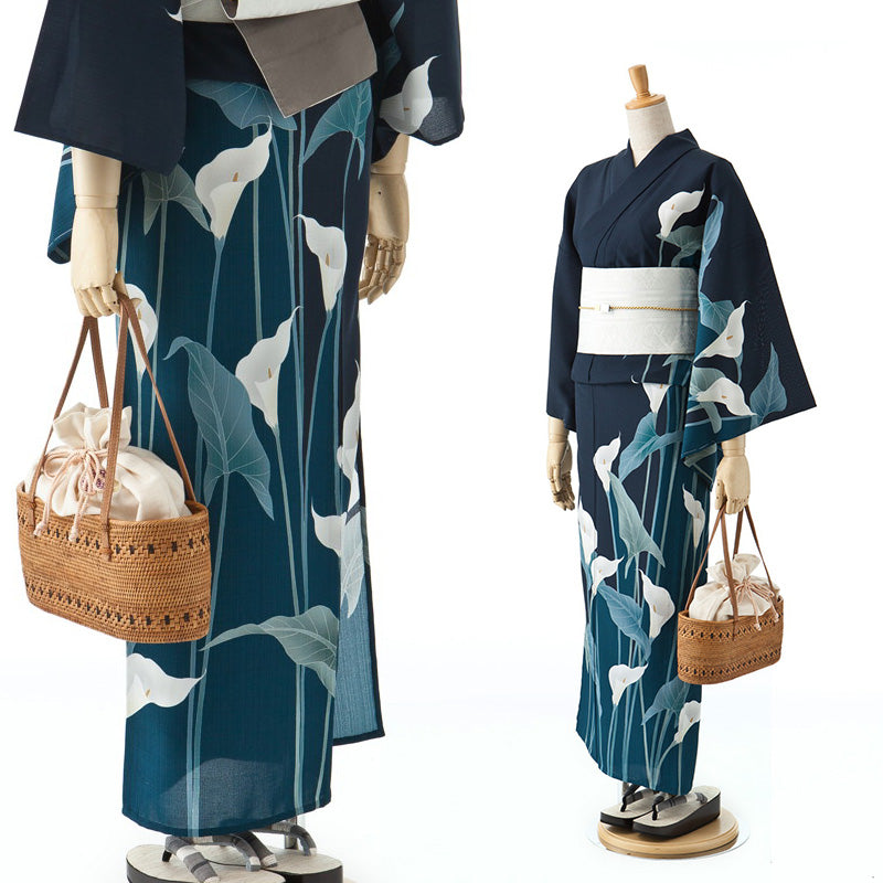 撫松庵》お仕立て上がり 東レセオアルファ浴衣 レディースゆかた 絵羽