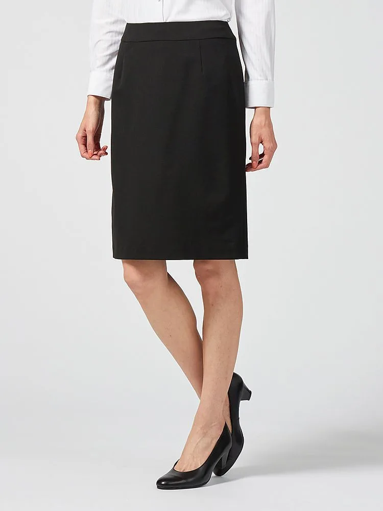 ウォッシャブル】レディススカート S＆M Knightsbridge ブラック 無地