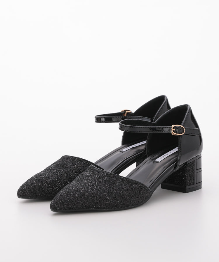 結婚式パンプス・パーティシューズ｜グリッターチャンキーヒール