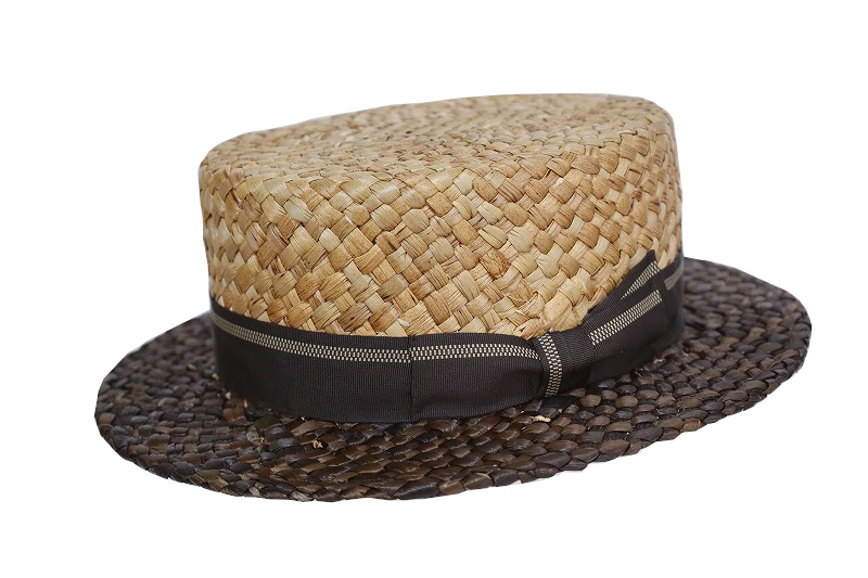 送料無料】NOLノル 天然草 エチェンゴンドック草 カンカン帽 ツートン