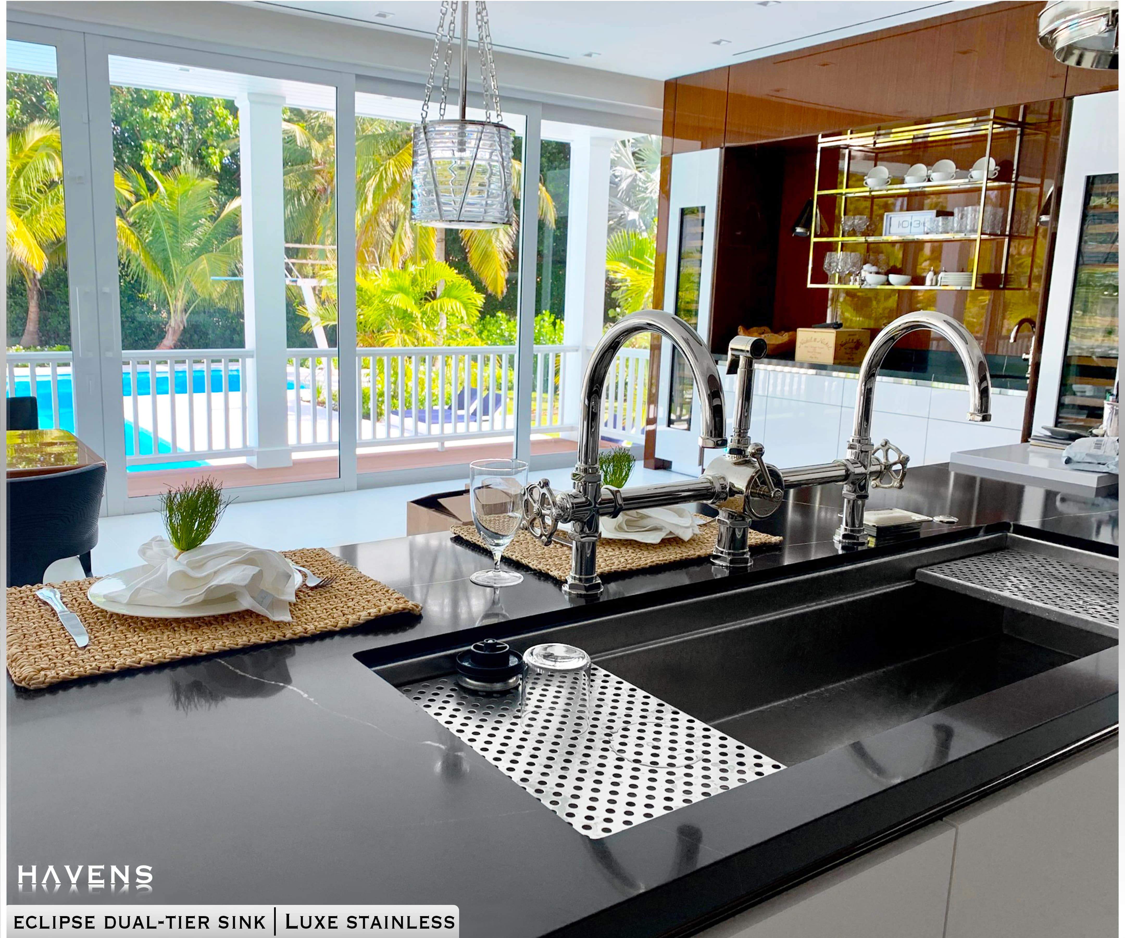 Eclipse Dual-Tier Sink - USA Made Stainless Steel - Havens