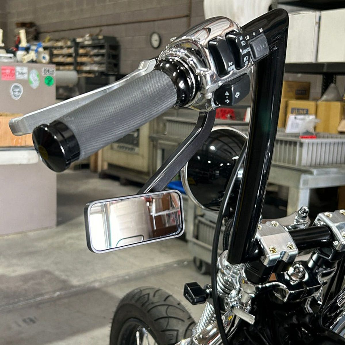 Joker Machine No1 OEM・角型ハーレーミラー (ブラック) |ハーレー