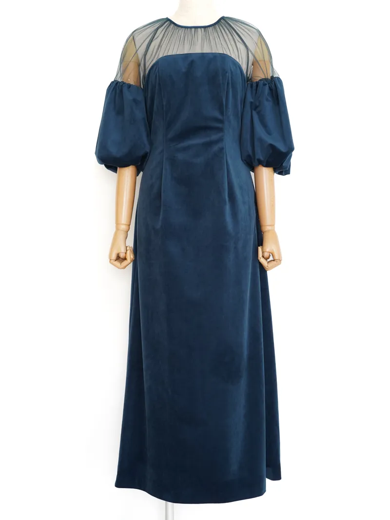 Ameri VINTAGE（アメリ ヴィンテージ）SOUFFLE SLEEVE VELOUR DRESS