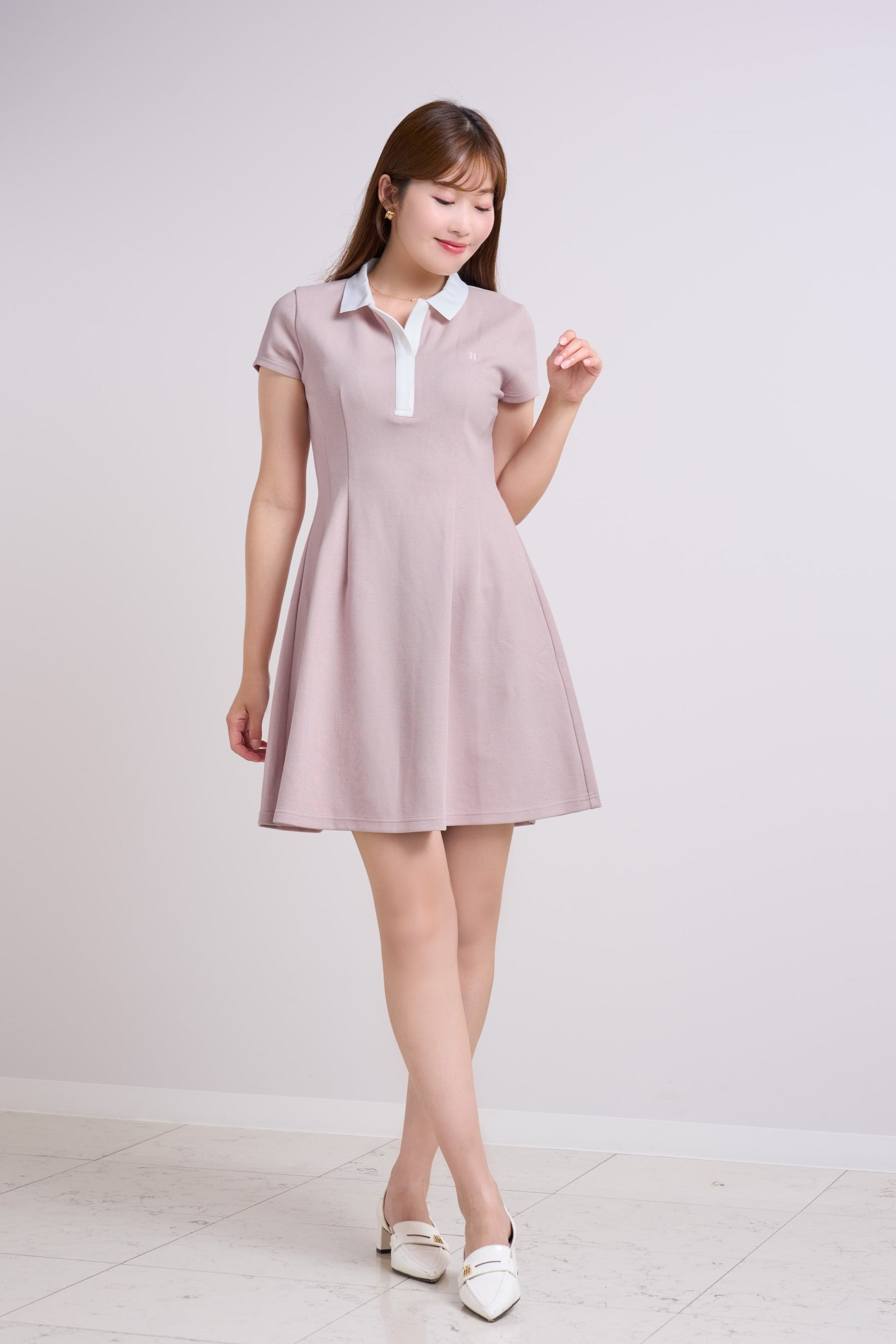 Short Sleeve Polo Mini Dress