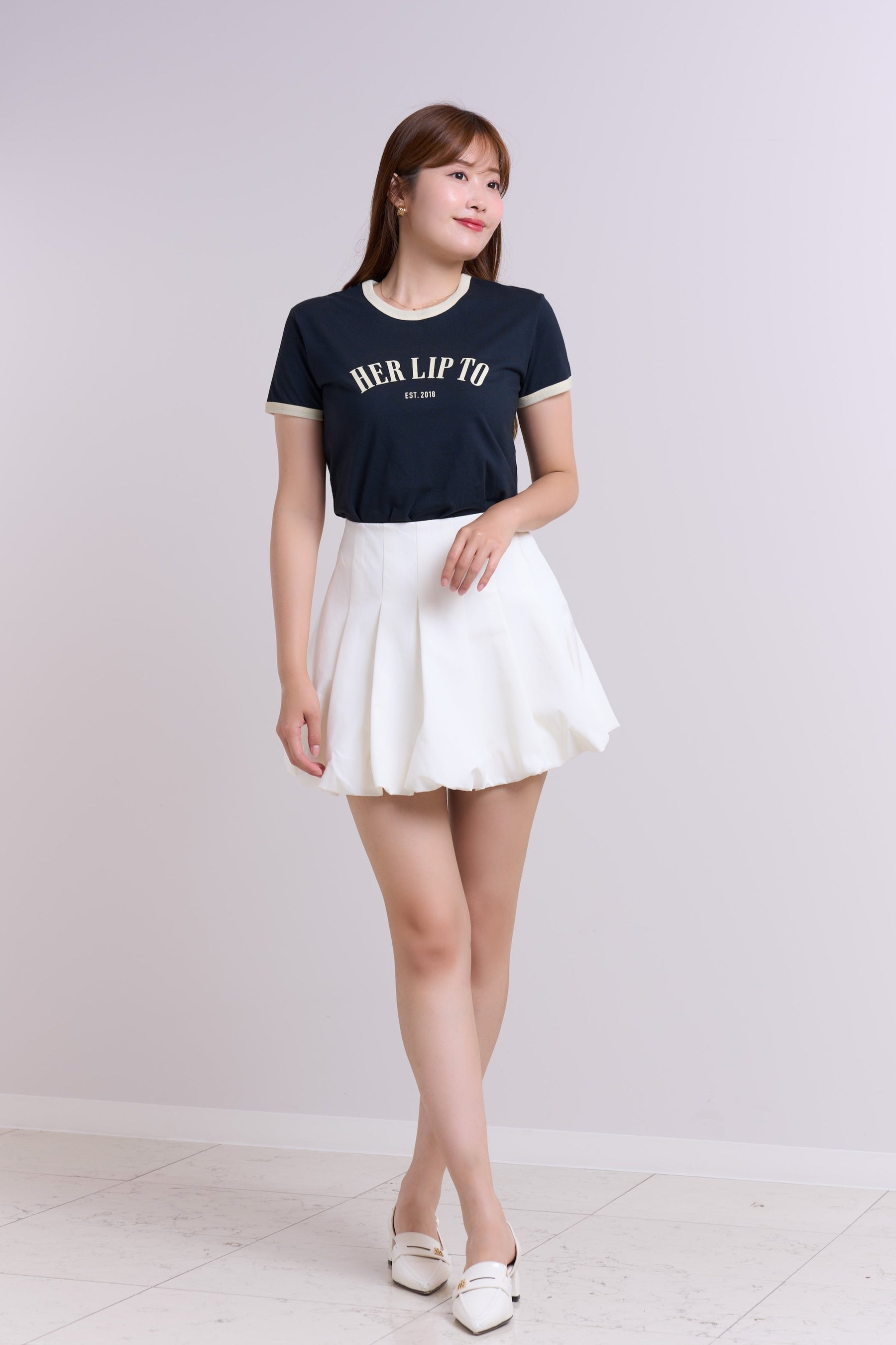 Bubble Cotton Mini Skirt