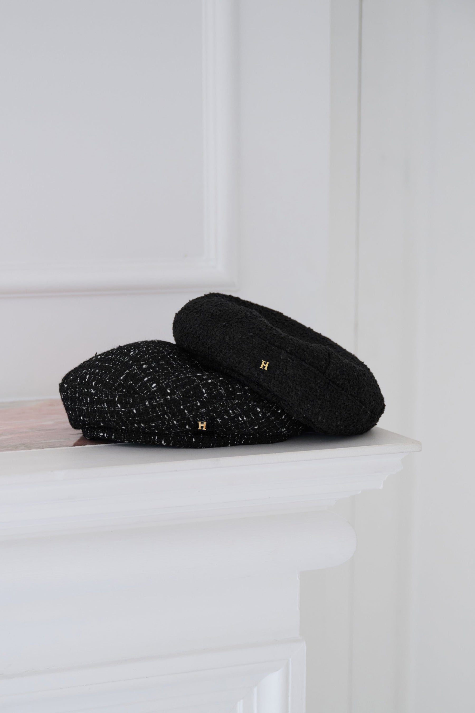 black×white / black】Tweed Beret