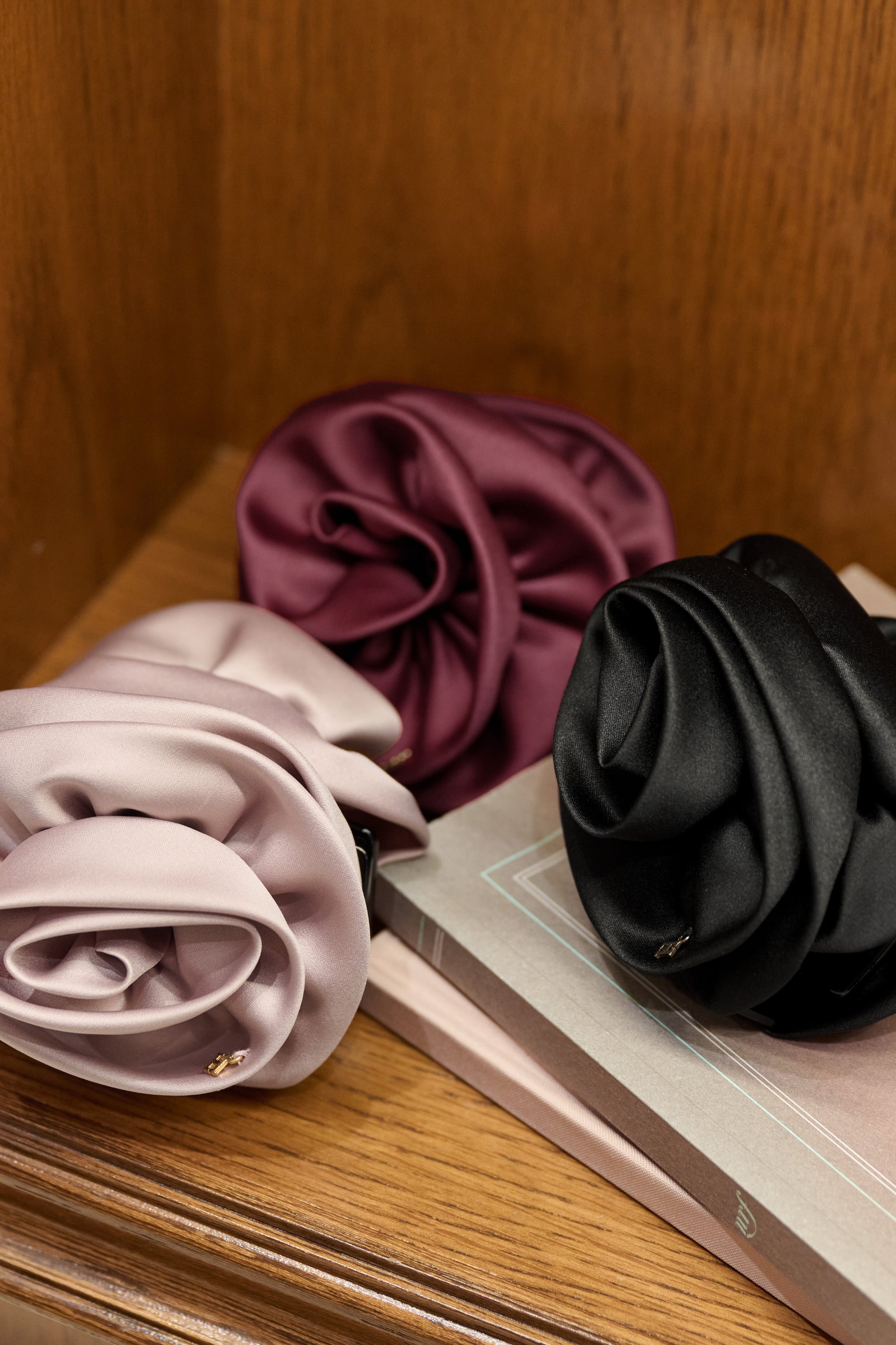 Rose Satin Clip