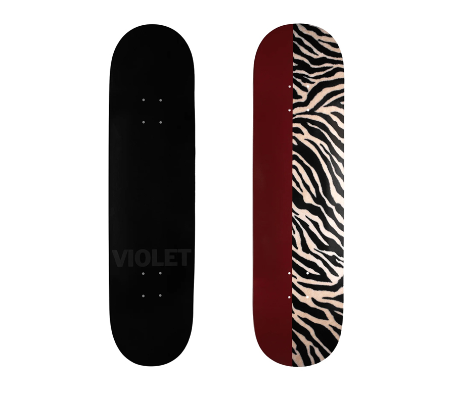 VIOLET ZEBRA OXFORD RED DECK (8.18 x 31.9﻿inch) デッキ スケート