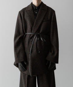 ssstein / シュタイン】OVERSIZED PEAK LAPEL JACKET - DARK BROWN