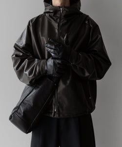 stein / シュタイン】LEATHER HOODED SHORT JACKET - BLACK | 公式通販