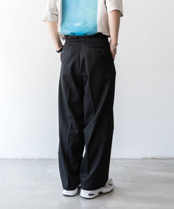 stein / シュタイン】BELTED WIDE STRAIGHT TROUSERS - BLACK | 公式