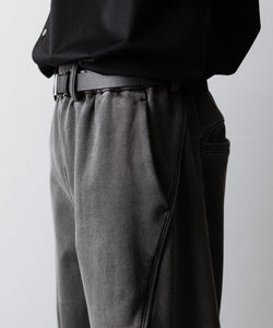 KANEMASA PHIL.】36G FINE SWEAT DRAPING EASY PANTS - CHARCOAL