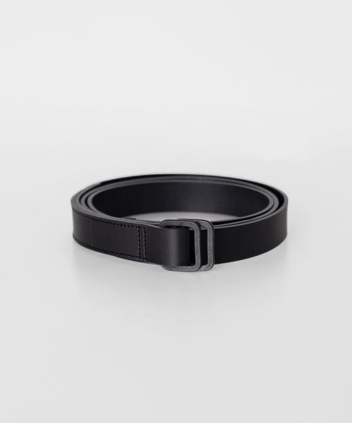 ssstein / シュタイン】LEATHER BELT(RECTANGLE BUCKLES) - BLACK