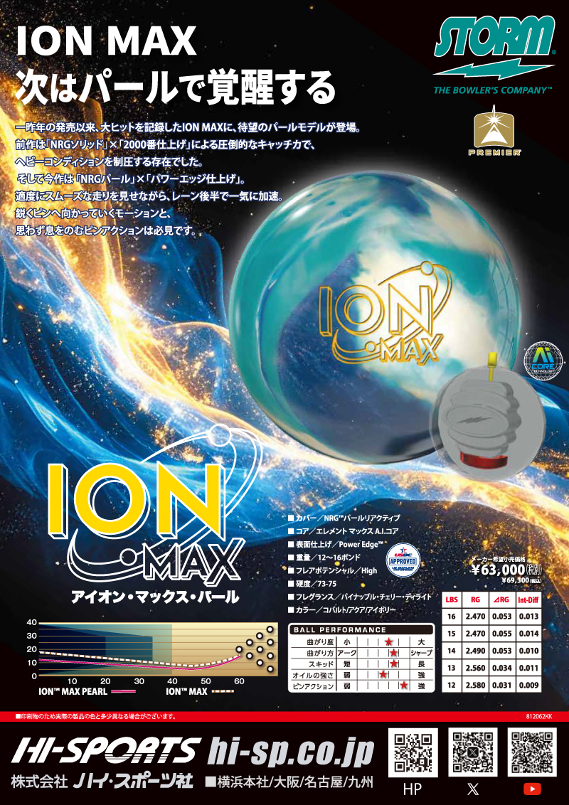 アイオン・マックス・パール - ハイスポーツ社 ：信頼のボウリング用品販売
