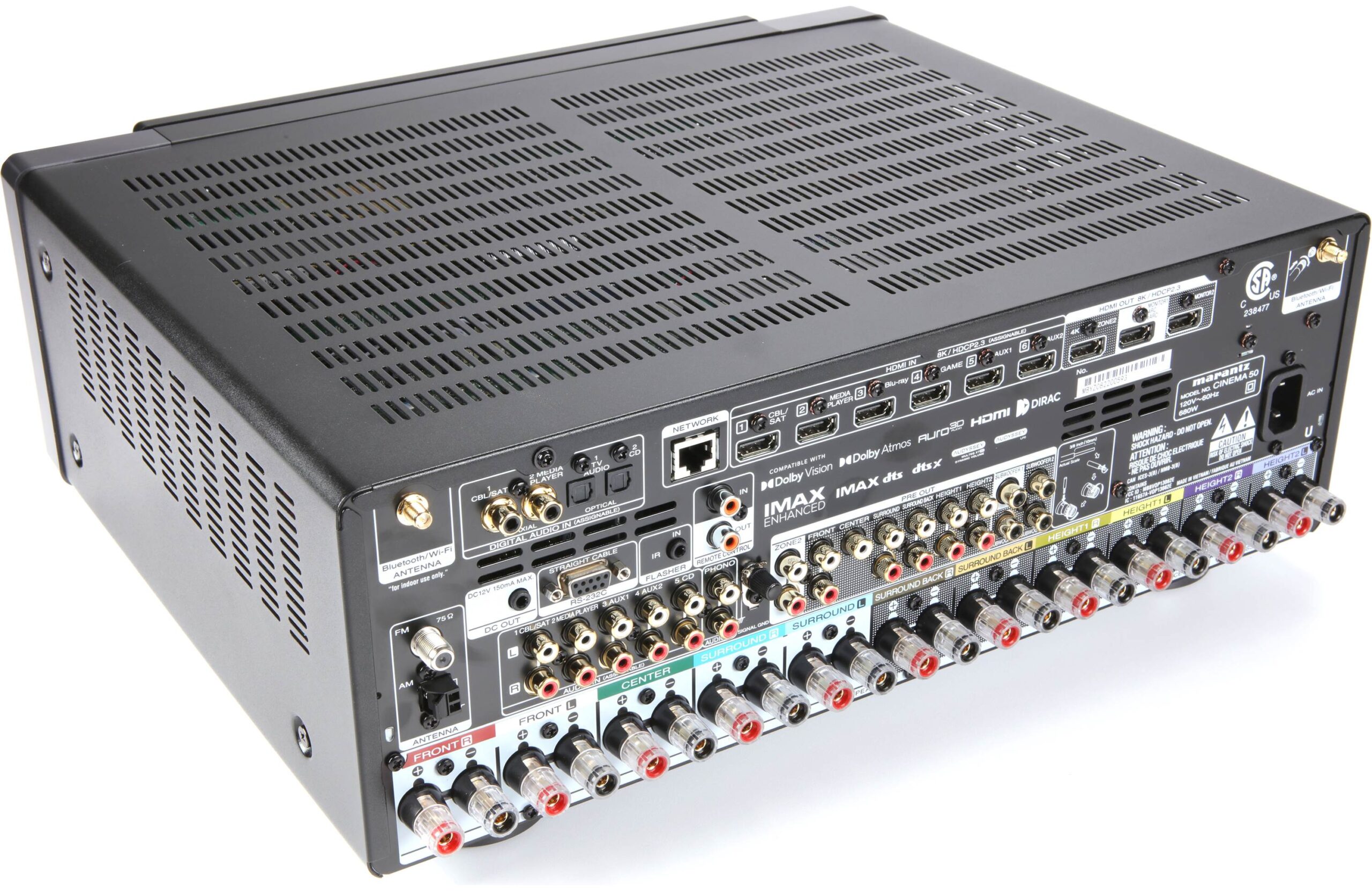 MARANTZ CINEMA 50 – Receiver AV 8k, 9.4 Canais, Dolby Atmos