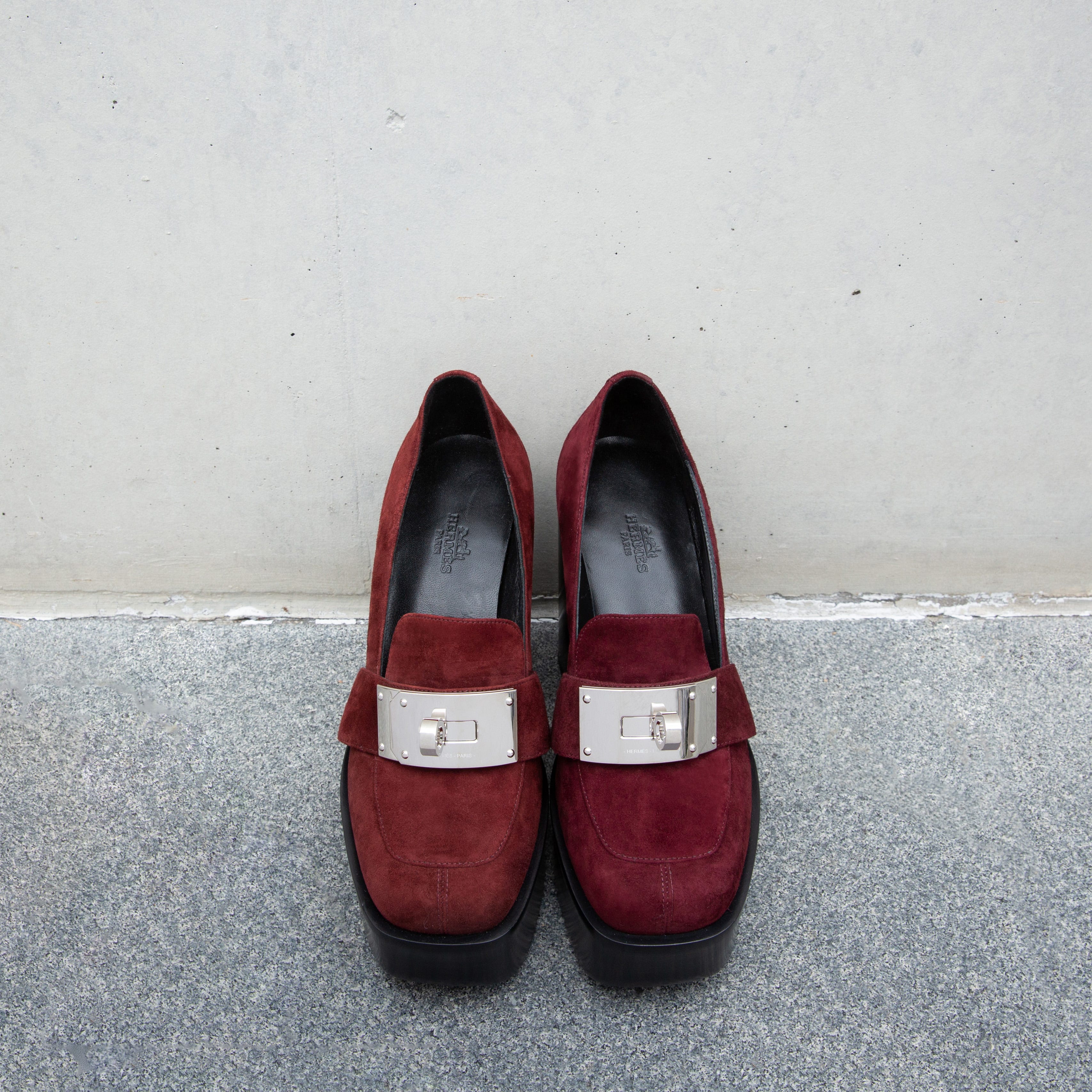 エルメス 「ケリー」バックル ローファー モカシン