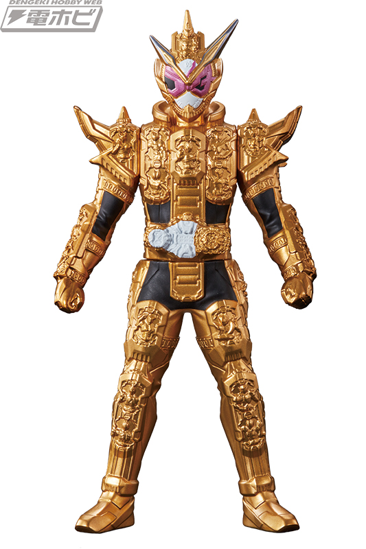 ソフビ人形「ライダーヒーローシリーズ」に黄金の覚醒形態「仮面