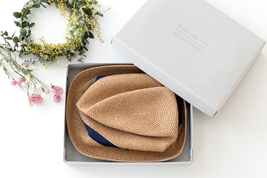 取扱い終了】mature ha.BOXED HAT（つば幅7cm）ネイビー - 北欧