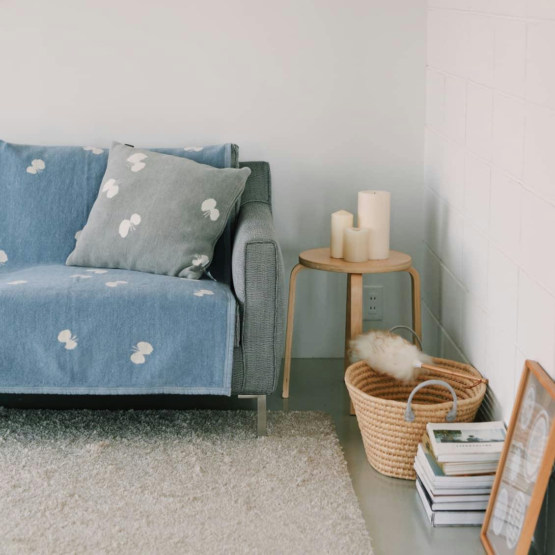 取扱終了】KLIPPAN×mina perhonen/クッションカバー/CHOUCHO (グレー