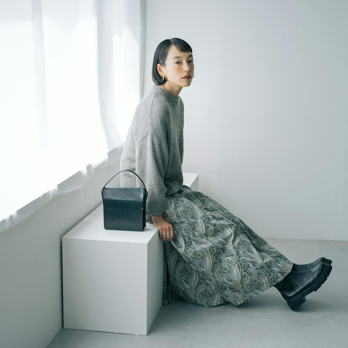 リバティプリントのティアードスカート / ペイズリー柄 / S・Mサイズ