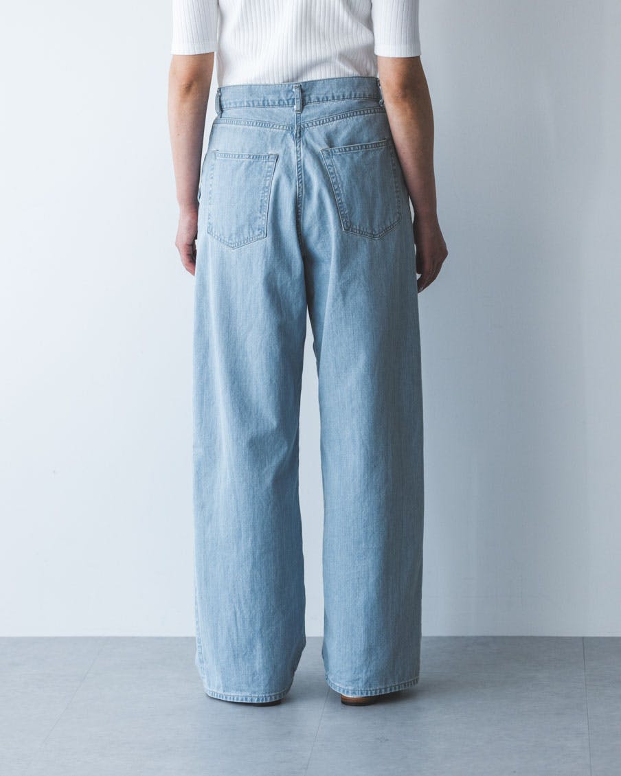 TICCA / ティッカ / タックワイドデニム（ブルー・ライトブルー
