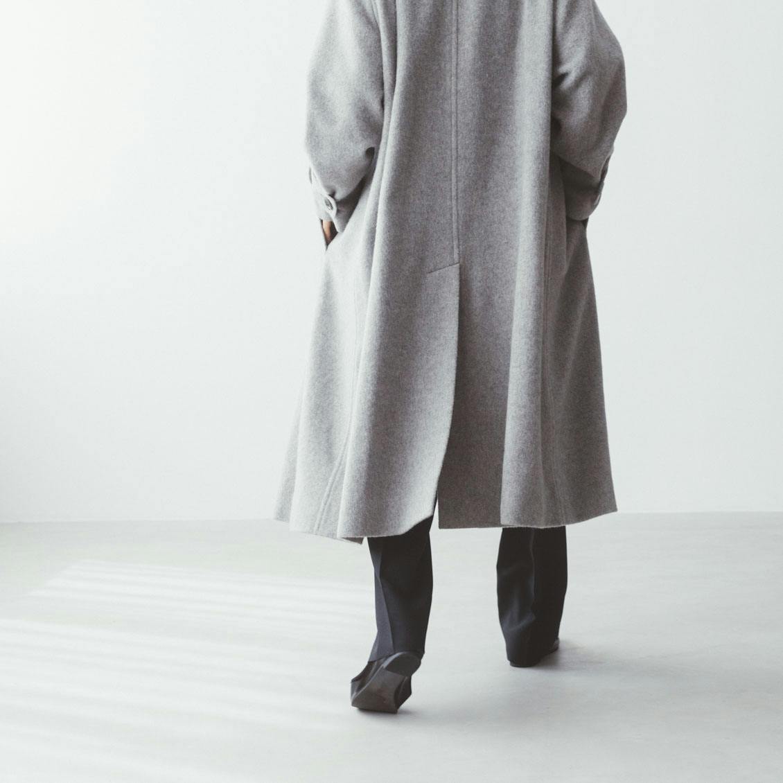 かろやかに揺れるウールロングコート / ウォームグレー（S・Mサイズ