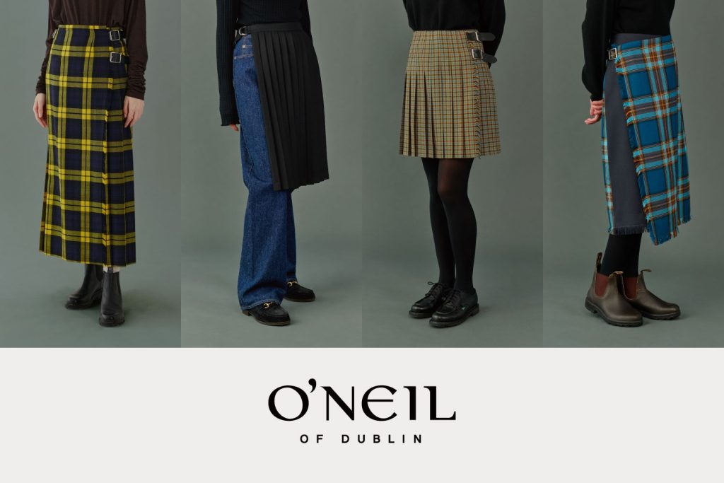 O'NEIL OF DUBLIN – 24AW KILT SKIRT｜HOLIDAY HOME