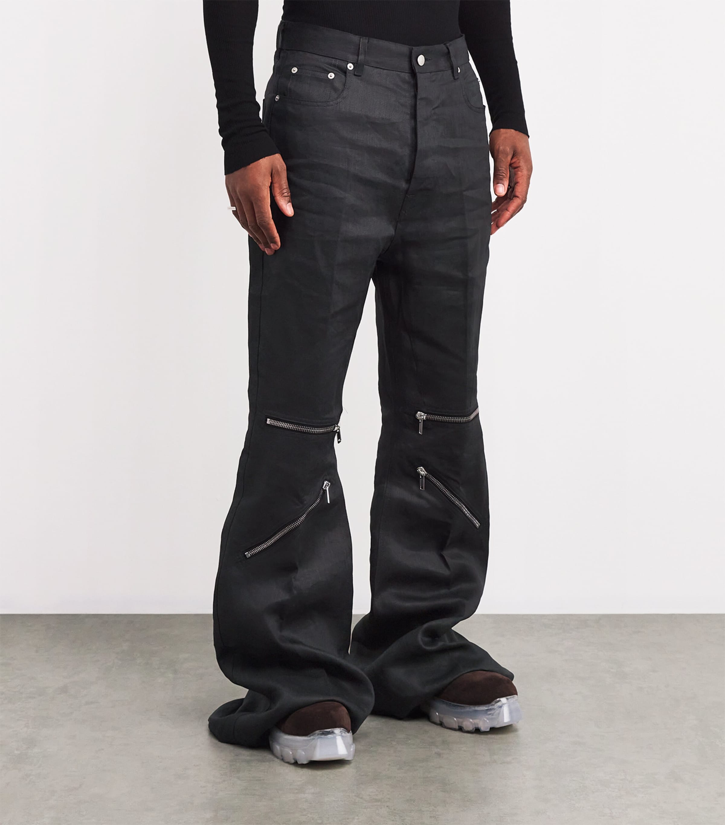 Rick Owens Black Linen Bolan Cargo Trousers | Harrods US