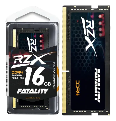 Memória Ram Notebook Rzx Gamer Fatality 16gb Ddr4 2666mhz Cl19 1.2