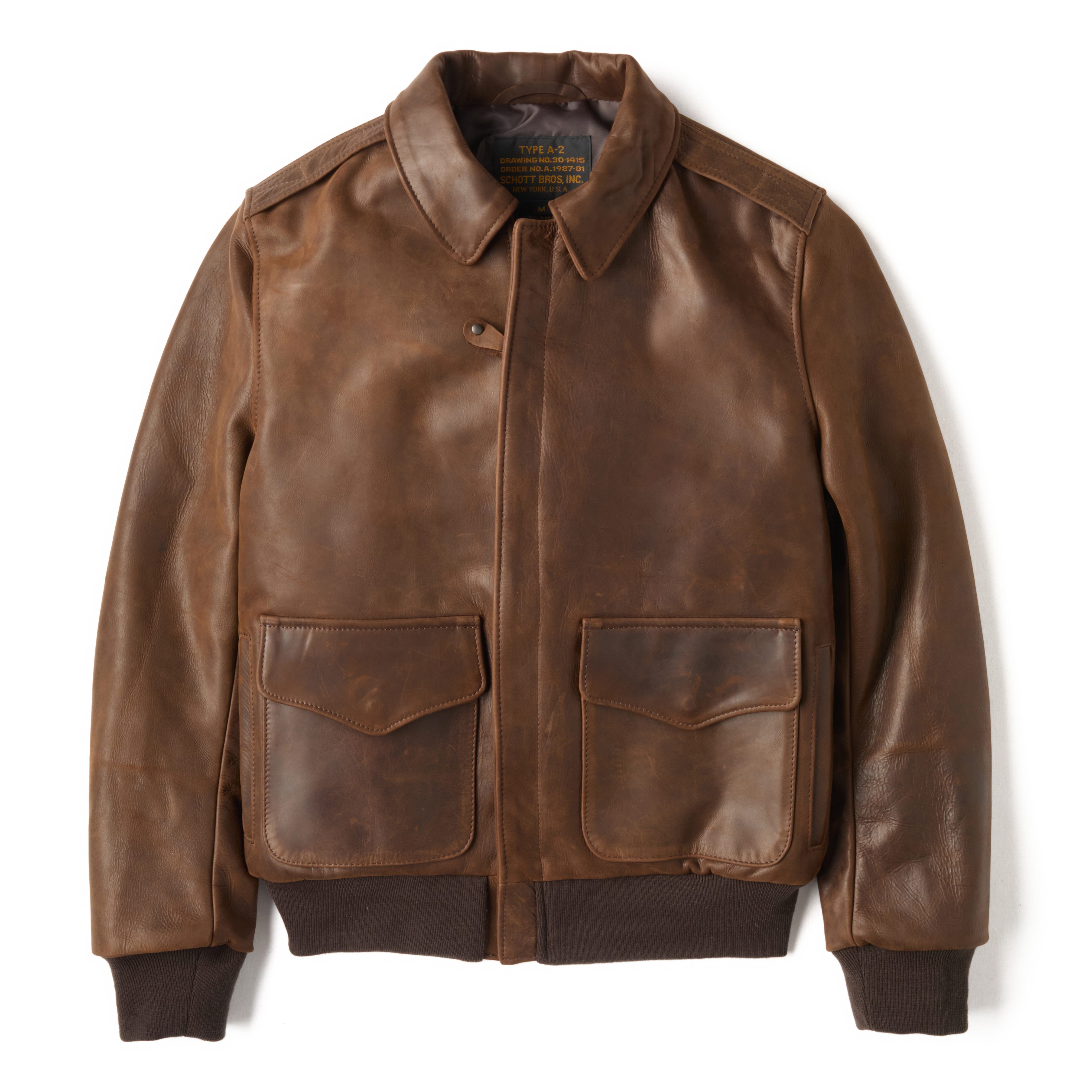 Schott A-2 Lightweight Leather Jacket - Brown | Leather Jackets
