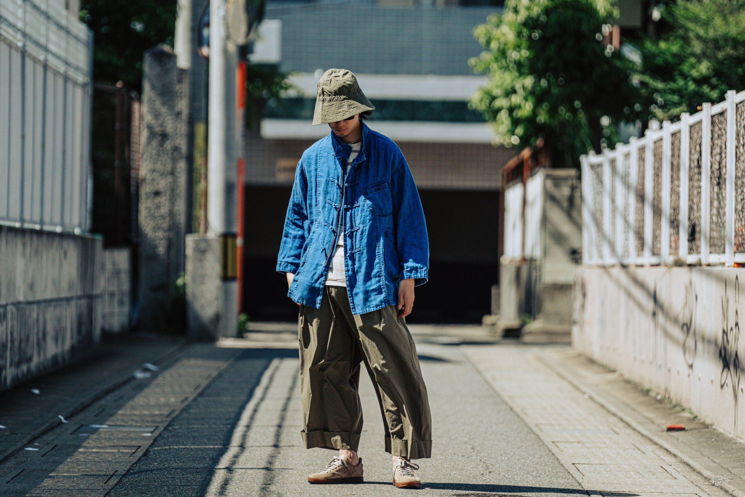 ポータークラシックのインディゴリネン チャイナジャケット&シャツ