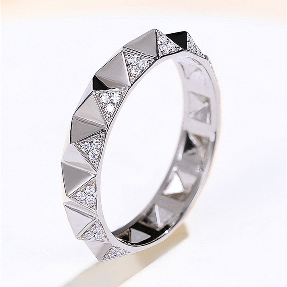 Rivet Style Pyramid Shape Diamond Ring | HX Jewelry