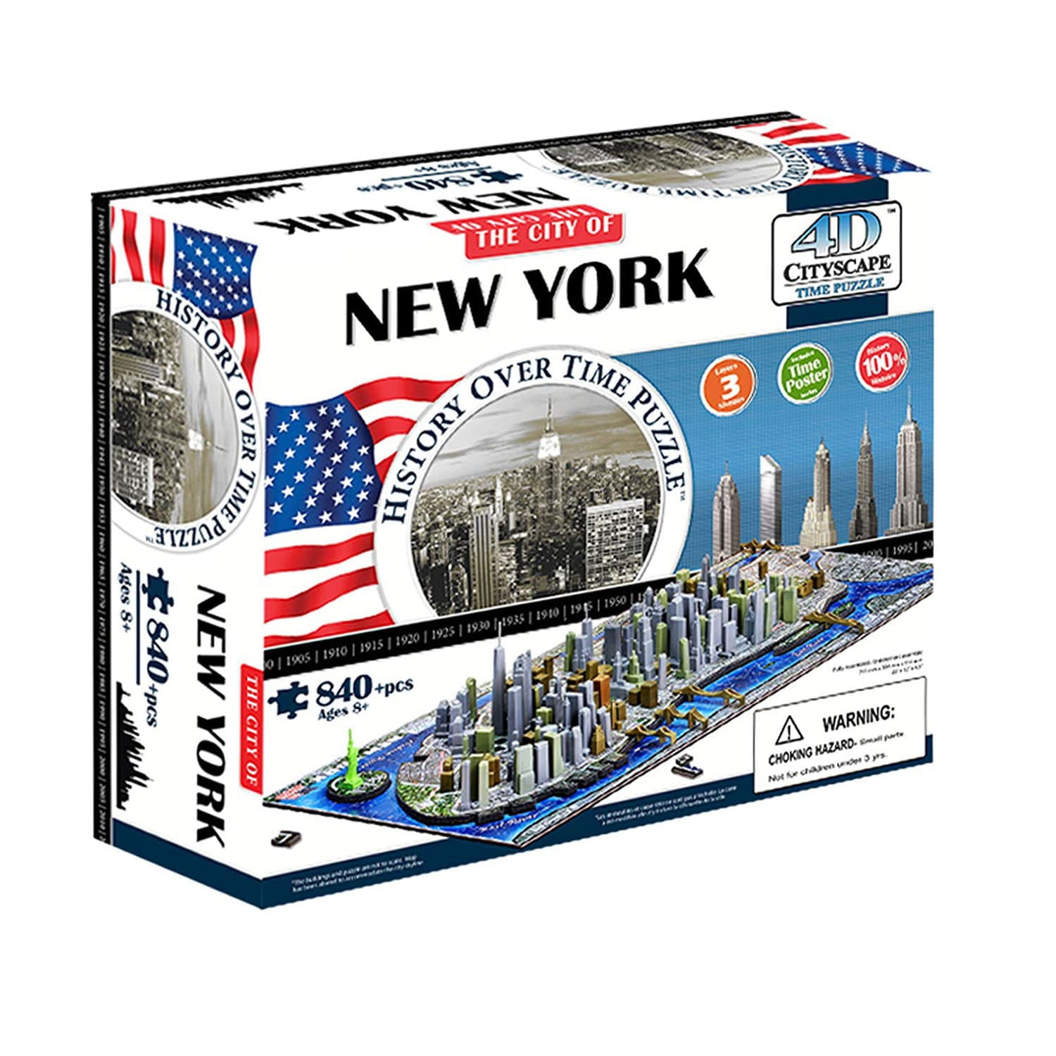 4D Cityscape Time Puzzle: New York City Skyline Jigsaw, USA