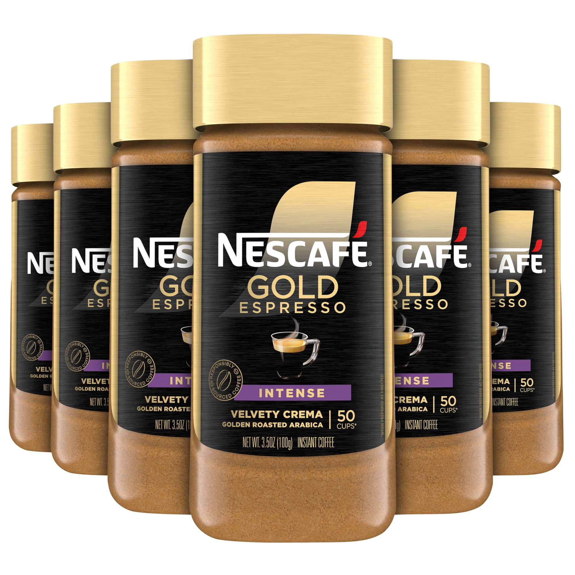6 pack) NESCAFÉ Gold Espresso Intense, Instant Coffee, 3.5 oz, 6