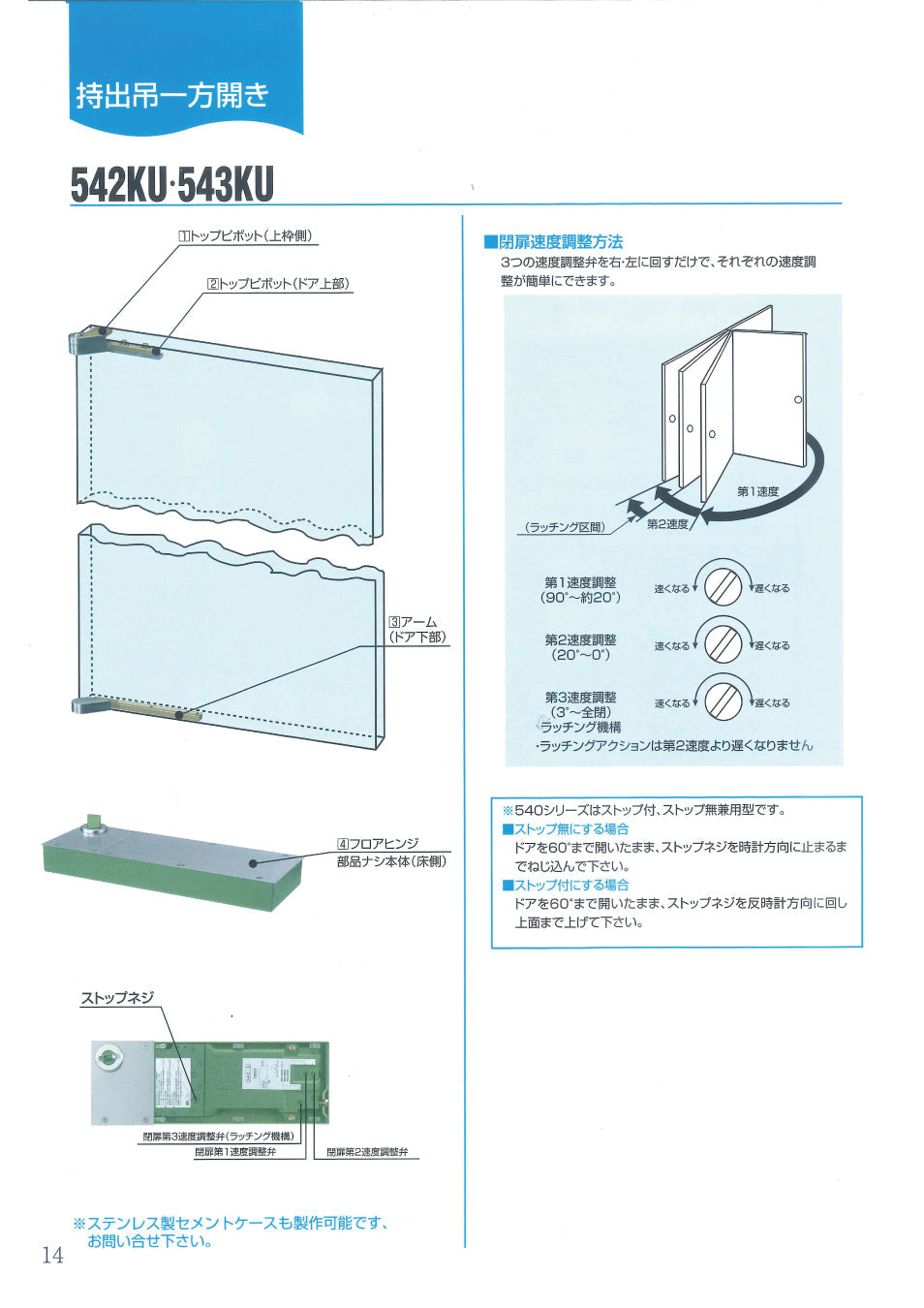 543KU｜一般ドア用 フロアヒンジ｜大鳥機工（DIA） – イブニーズ.com