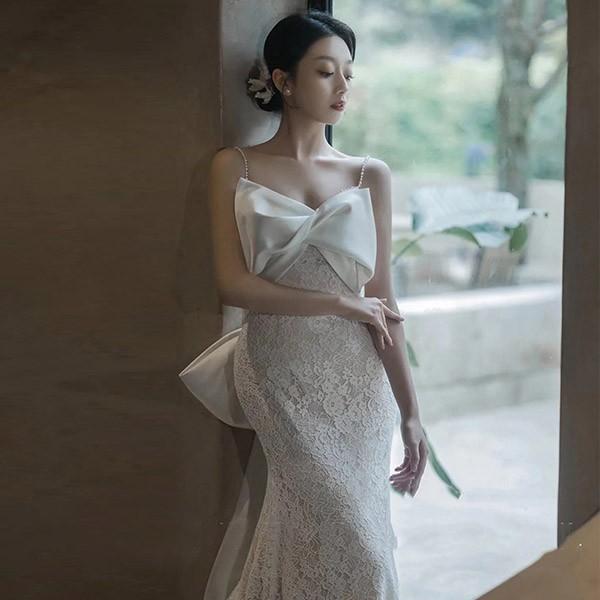 送料無料】ウェディングドレス ドレス 結婚式 花嫁 バックシャン