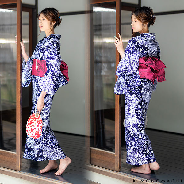 ☆yuiです☆お洒落 身丈157 有松絞り 絞り染め 絞り浴衣 NO48 ☆yui