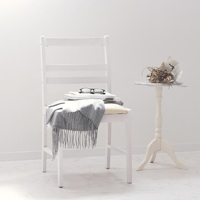 チェア Gallow 座面高42cm 木製 ホワイト フレンチカントリー （ イス