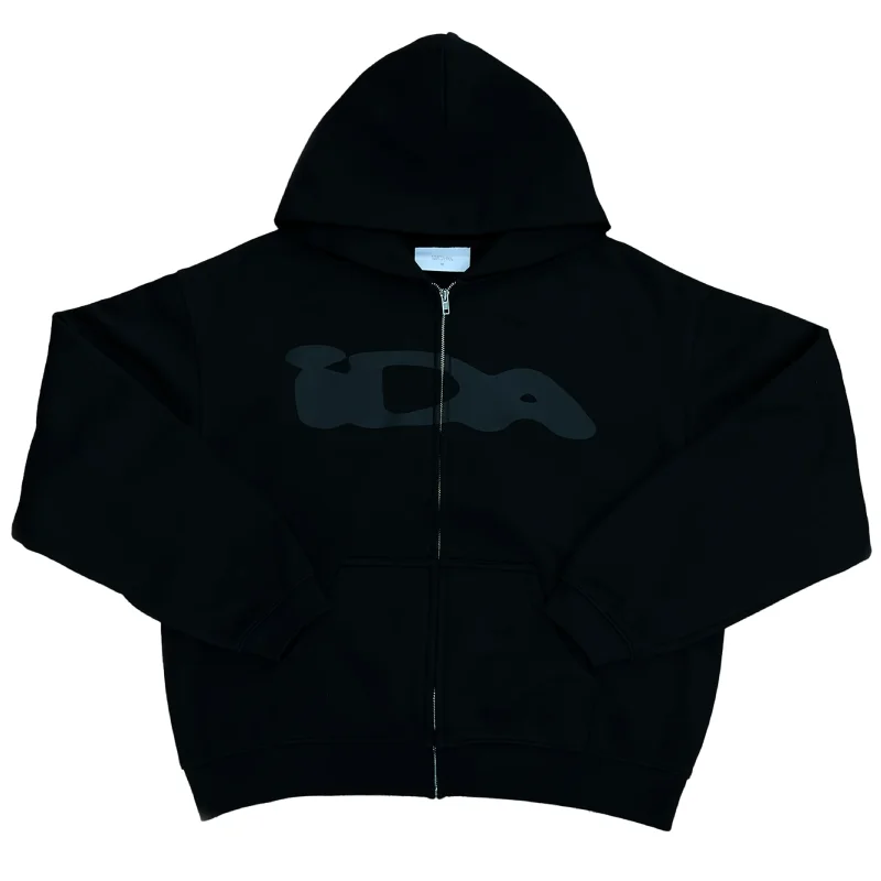 Buy Black On Black IDA Supply Zip-Up Hoodie | IDA