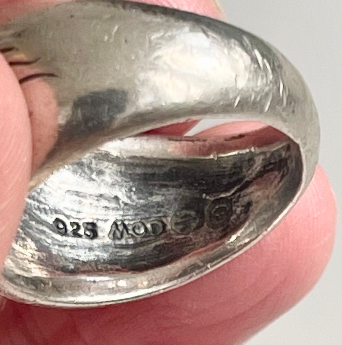 Hefty Harley Davidson Ring Sterling Silver Band Made by MOD Mens