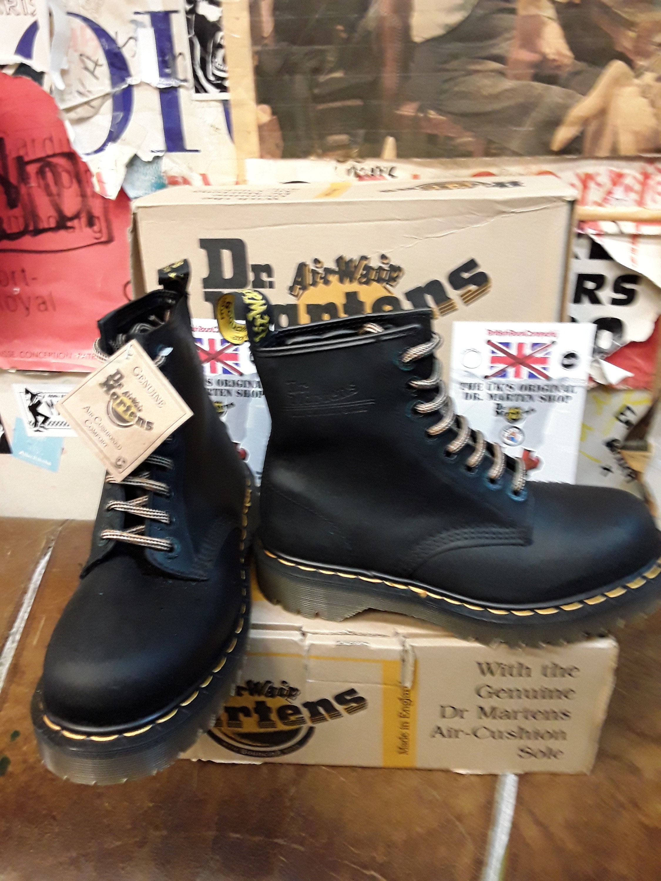 Dr Martens 8338z Bex Black Waxy 8 Hole Made in England Size 6 - Etsy