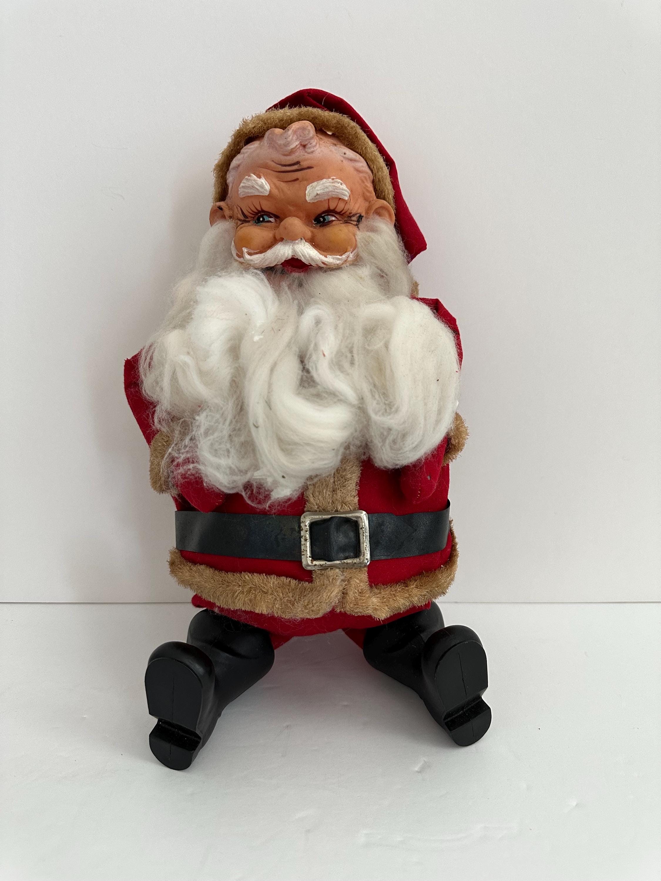 Vintage Rubber Face Santa Claus Doll: 1950s Japan Christmas Decor