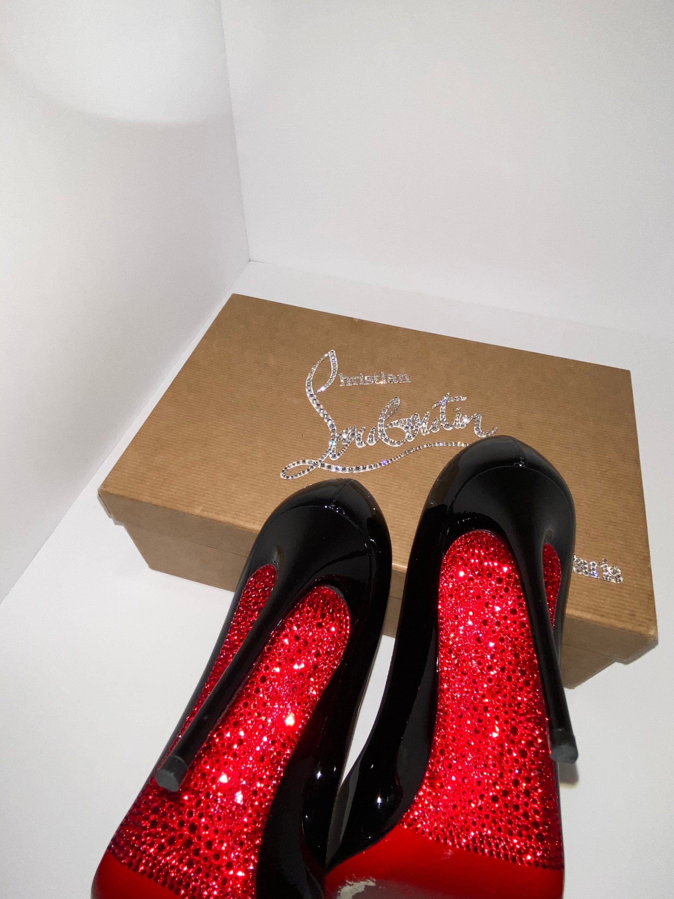 Custom crystallization of your Christian Louboutin RED soles