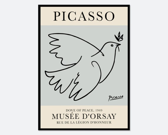 パブロ・ピカソ「平和の鳩」1949年 線画プリント｜美術館展示