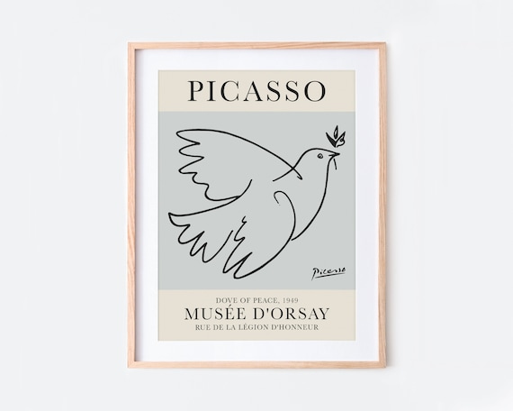 パブロ・ピカソ「平和の鳩」1949年 線画プリント｜美術館展示