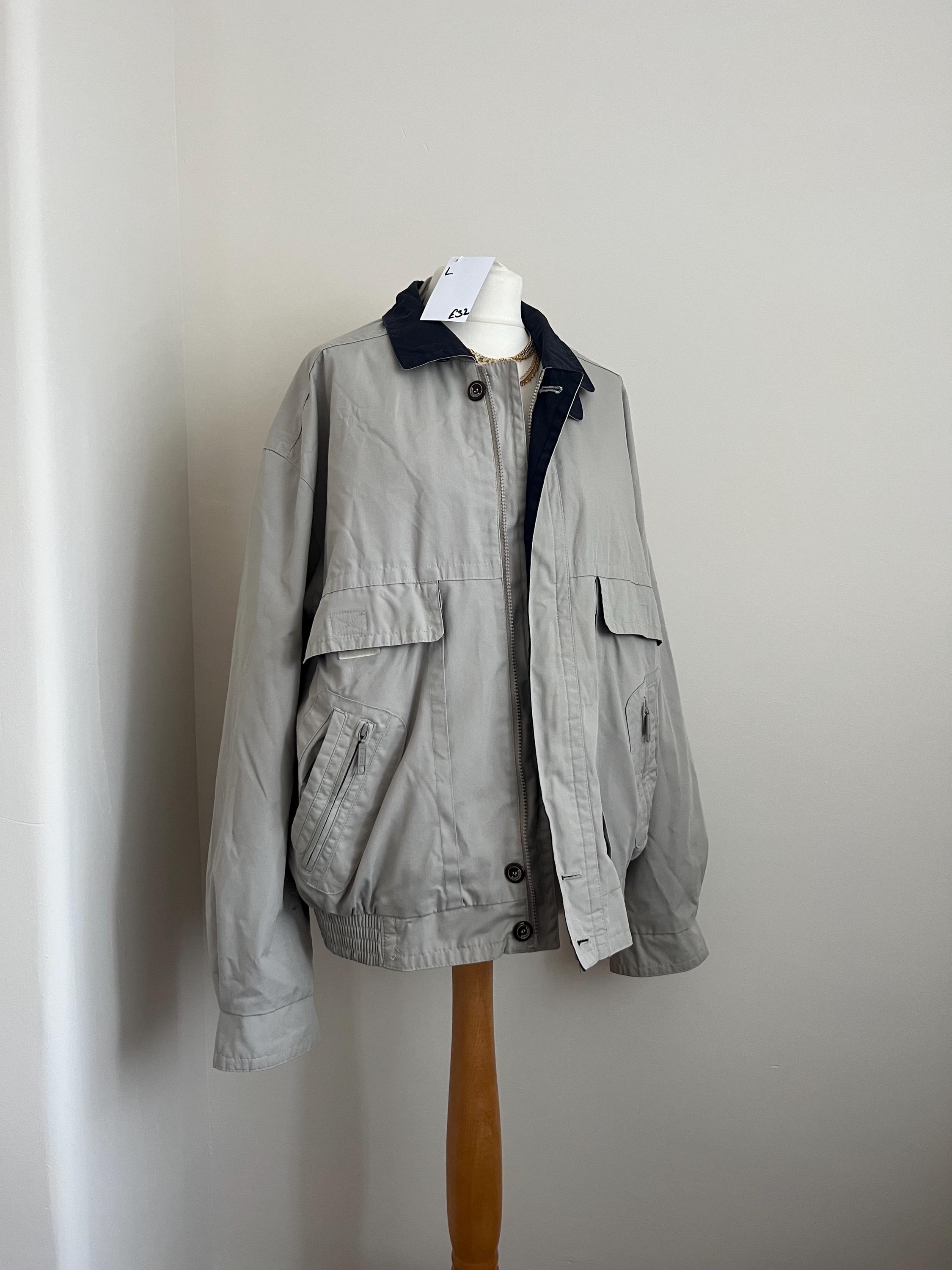 Leisurewear by Wellington -90s Beige Bomber Style Vintage Jacket