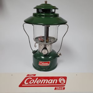 Green Coleman 10/68 228F Dual Mantle Lantern. October 1968 Big Hat