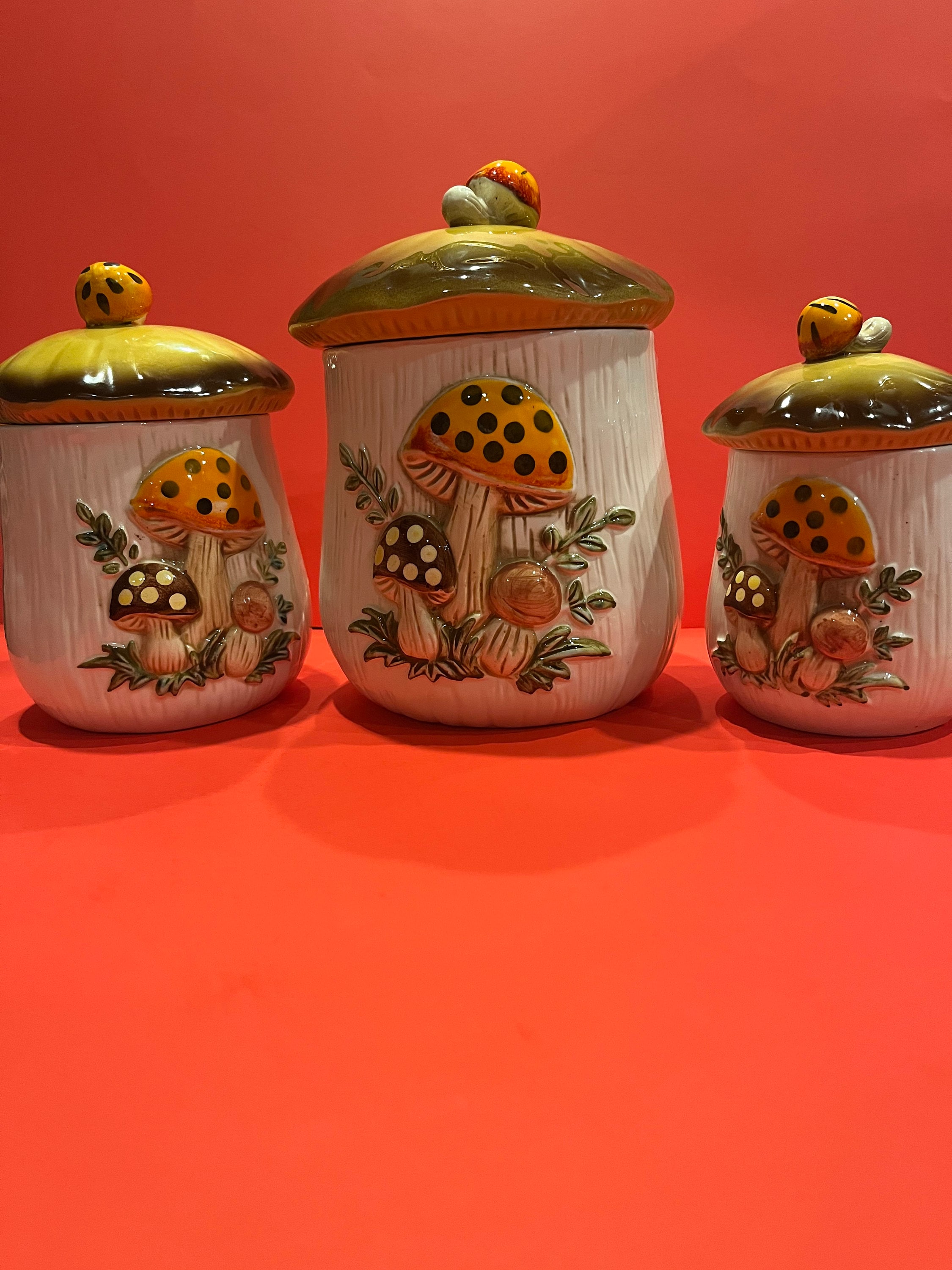 1978 Sears Vintage Mushroom Canister Set - Etsy